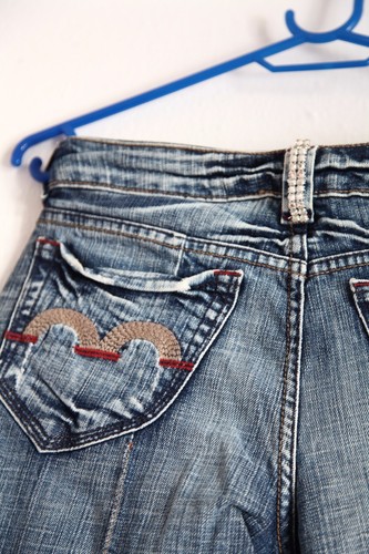 CLINK Jeans London .28. Blue Jeans with Rhinestones. - Picture 6 of 10