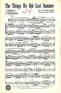 the things we did last summer big band sheet music arrangement at last sheet music