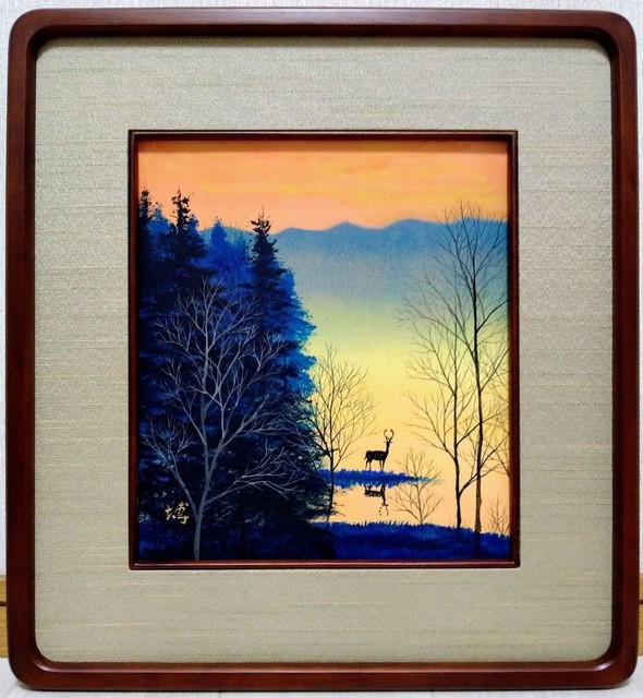 Hiroshi Senju Oil painting Hand painted Signed Framed Hiroshi Senju Oil painting Hand painted Signed Framed