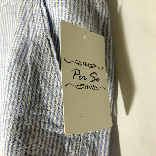 NEW Per Se Stripe Crop Linen Pants $49 Women Drawstring Waist Leisure Casual 3X - Picture 2 of 6