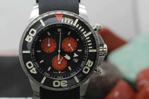 NEW FBI Chronograph Quartz All Stainless Steel Date Men's Wrist Watch with Box B - Picture 2 of 12