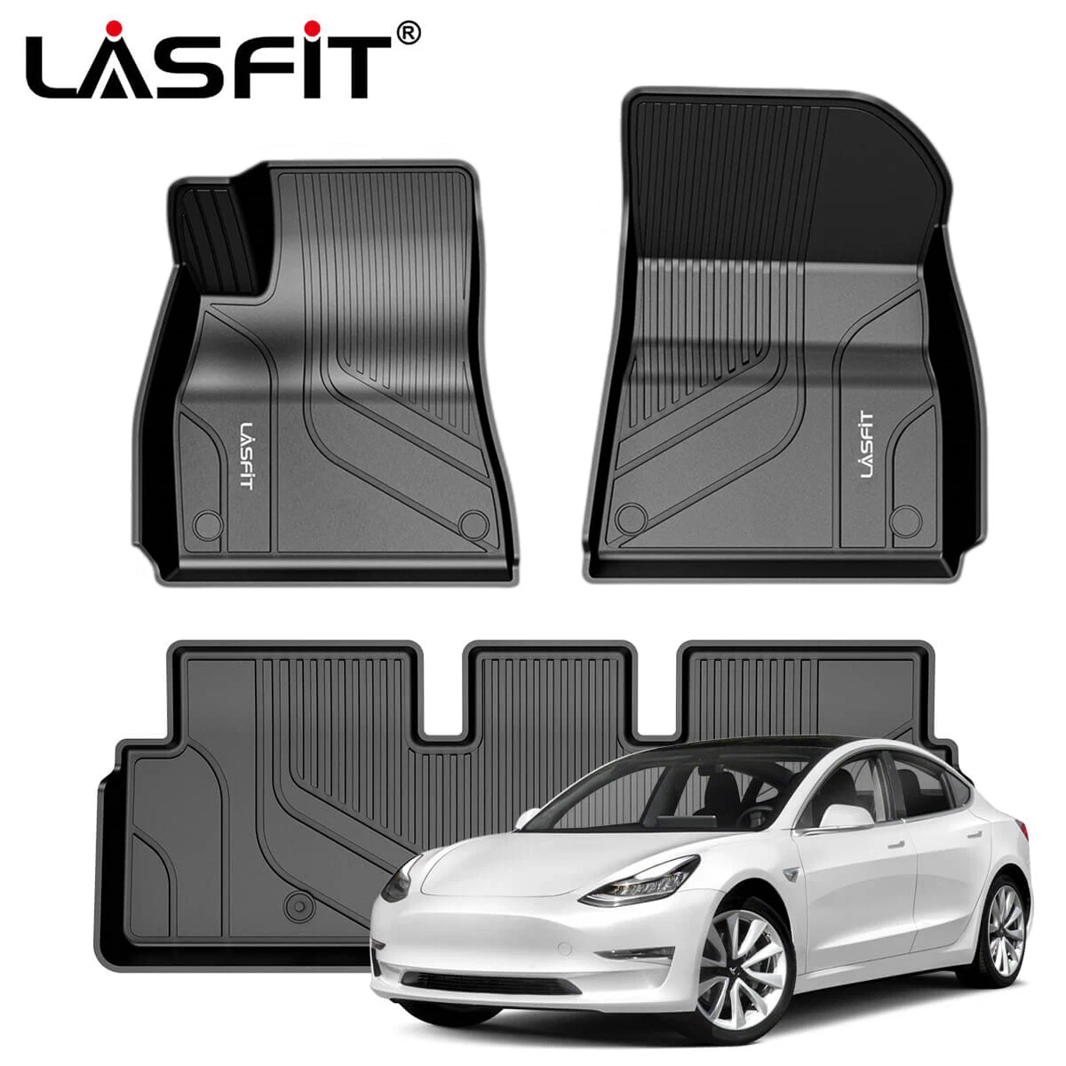 TESERY TPE All Weather Floor Mats for Tesla Model Y 2020-2024 & Model 3 2021-2023.10