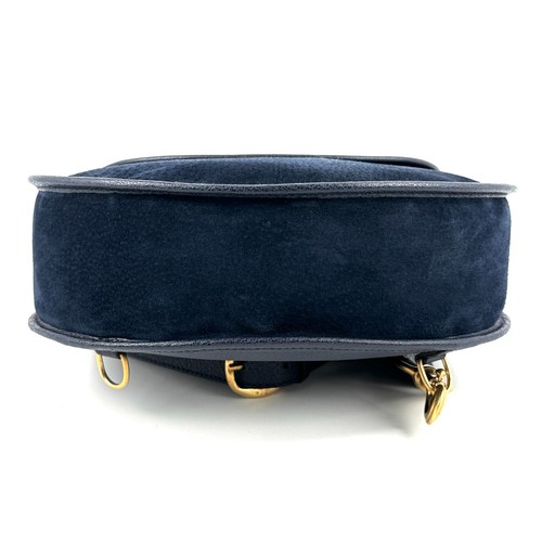 Gucci Shoulder Crossbody Bag Horsebit Suede Navy Authentic - Picture 4 of 23