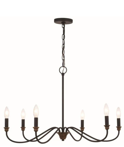 NEW Vaxcel H0265 Annabelle - 6 Light Chandelier In Farmhouse Style-18.75 Inches - Picture 1 of 4