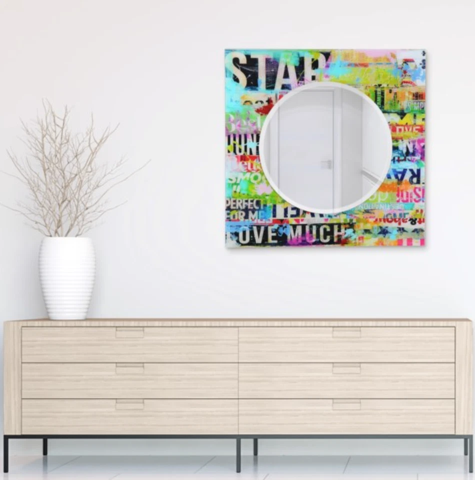YOU ARE A STAR MIRROR MUCH LOVE Multicolor 36 x 36" TAM-148691-3636SQ-2424R NEW - Image 4 of 4