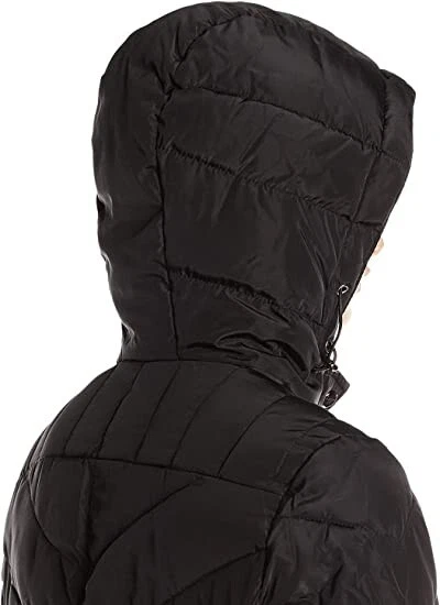NUEVO CON ETIQUETAS Madden Girl Mujer Chaqueta de Invierno Larga Chevron Puffer Negra 3X Alta $200 E167 Foto 2 de 2
