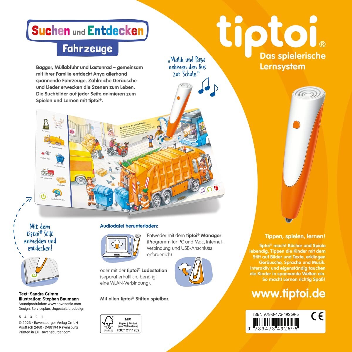 RAVENSBURGER tiptoi Buch - Suchen und Entdecken Fahrzeuge - NEU