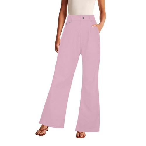 Women's Solid Wide Leg Pants High Waisted Work Business Casual Loose Long Pants - Picture 2 of 54