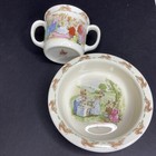 Vtg ROYAL DOULTON BUNNYKINS  Cup & Bowl Rabbit Garden Ice Cream Baby Childs Dish