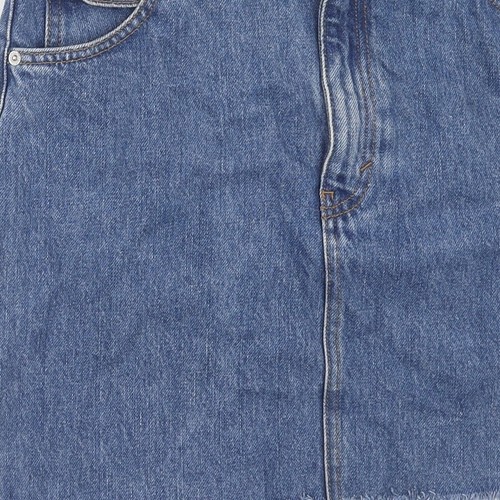 Topshop Womens Blue Cotton Blend A-Line Skirt Size 10 - Picture 10 of 10