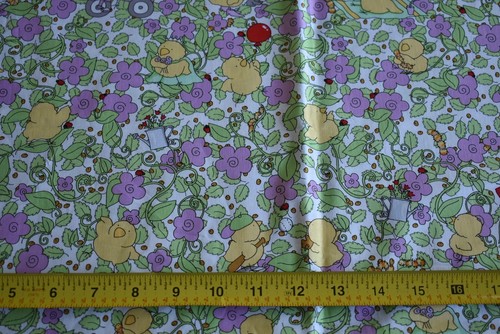18" Long, Lavender Flowers, Yellow Peep Squeaks, Green Leaves, Clothworks, N2373 - Picture 2 of 5