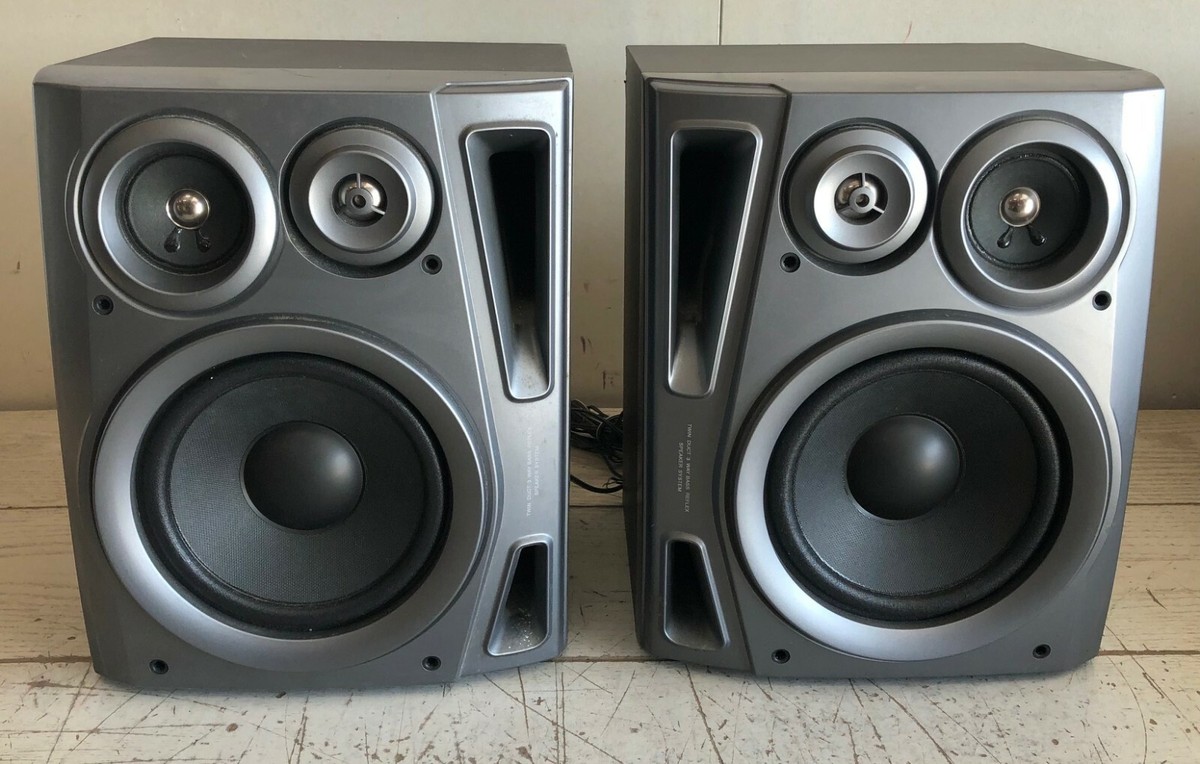 Aiwa Stereo Speaker System Pair Model SX-NA54 Removable
