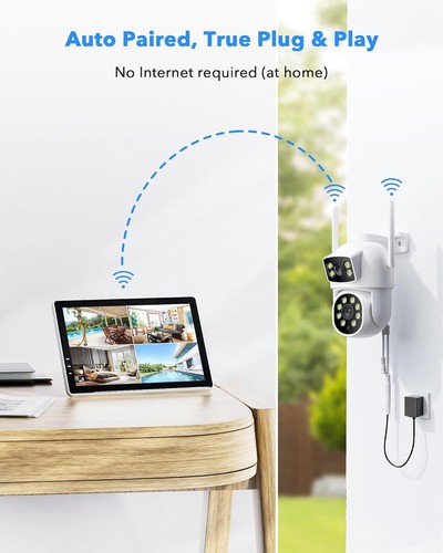 10CH Wireless Security Camera System with 10.1" Monitor Camera Outdoor Dual Lens - Picture 2 of 11