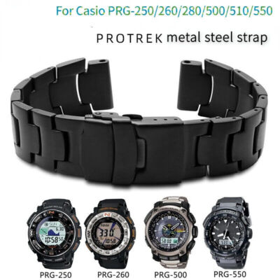 18mm Bracelet Strap For Casio PRG-250/260/270 PRW3500 Watch Band Stainless Steel
