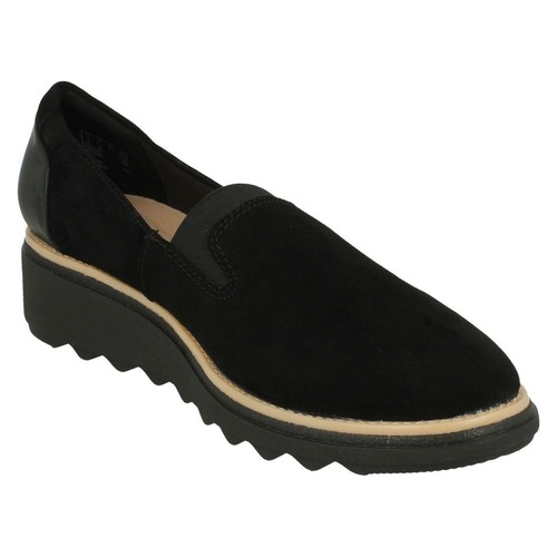 Muñequita Mujer Zapatos r12b Sin D Sharon Cordones Negro Ajuste Ante Clarks Eqg45vpxwp