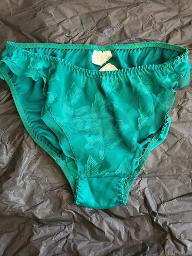 Sehr selten Vintage 80er Jahre neu mit Etikett grün Victorias Secret Rüschen Satin Höschen - Bild 6 von 6
