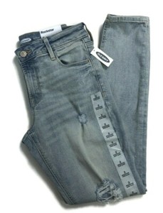 Old Navy Women S Mid Rise Rockstar Super Skinny Jeans Size 2 Patches Light Blue Ebay