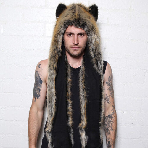 New Wolf Animal hoods cute animal faux fur hat cap women mens fashion warm anima - Picture 14 of 38