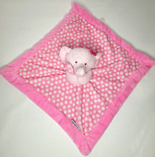Carter's Pink Elephant Lovey Plush Pink White Polka Dot Baby Security Blanket