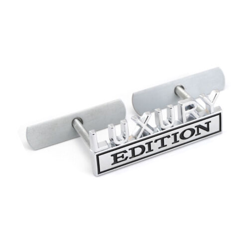 1x Car Front Grille Silver Black LUXURY EDITION Metal Emblem 3D Badge Nameplate - Picture 1 of 4