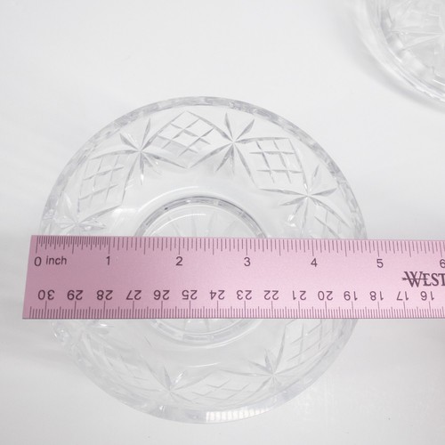 Crystal Covered Candy Dish 5" Wide 5" Tall Etched Tall Handle - Bild 5 von 5