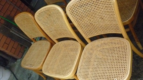 6 Bentwood Rattan Cane Dining Chairs. - Picture 3 of 13
