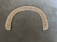 VINTAGE 1950'S HAND MADE JAPAN PEARL/Crystal BEADED COLLAR-for Dress or Top 