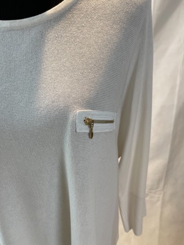 CHICOS SWEATER 3 XL PULLOVER 3/4 SLEEVES WHITE SIZE - Picture 7 of 8