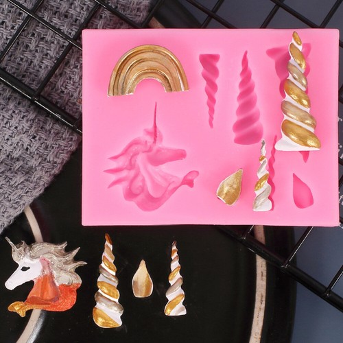 5pcs Silicone Fondant Cake Mold Set for Unicorn Chocolate Crafts - 第 12/12 張圖片