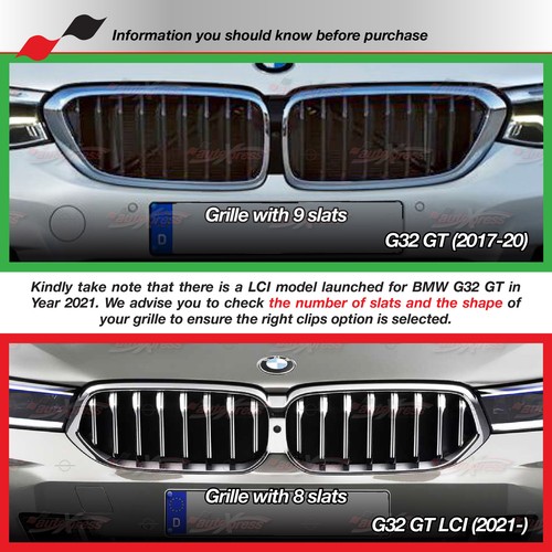 Performance Kidney Grille 3 Color Cover Insert Clips Trim for BMW *ALL MODELS* - Bild 25 von 34