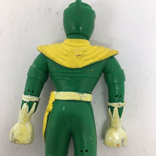 Vintage 1990's Mighty Morphin Green Power Ranger 5 1/4" Bendy Rubber Toy - Picture 5 of 9