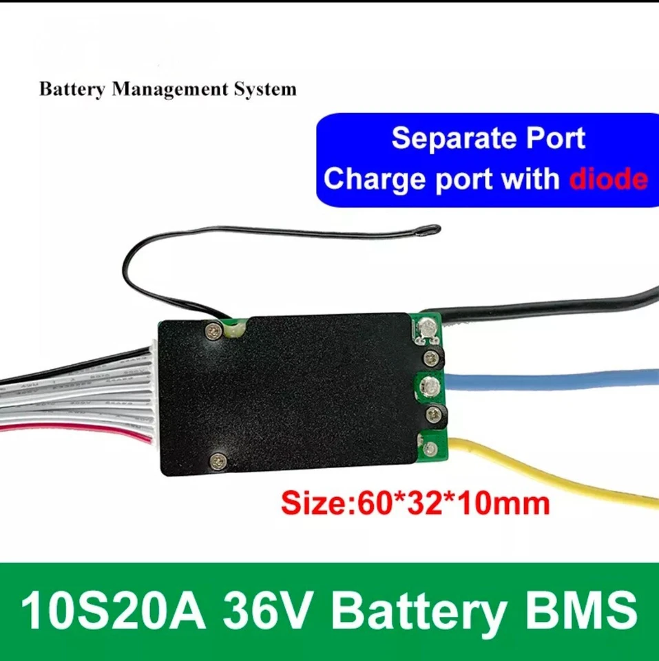 BMS 10S 20A 3.7V 36V 42V LI-ION  Modulo protezion Bilanciamento Ntc INTERRUTTORE - Bild 2 von 2