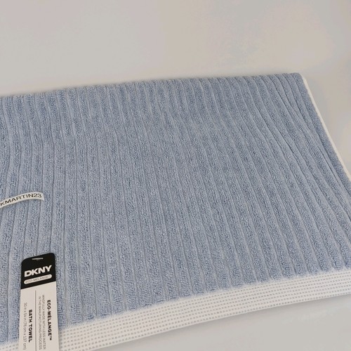 Set of 8 DKNY 2 Bath Towels & 2 Hand Towels & 4 Washcloths Blue White Stripe - Picture 4 of 19