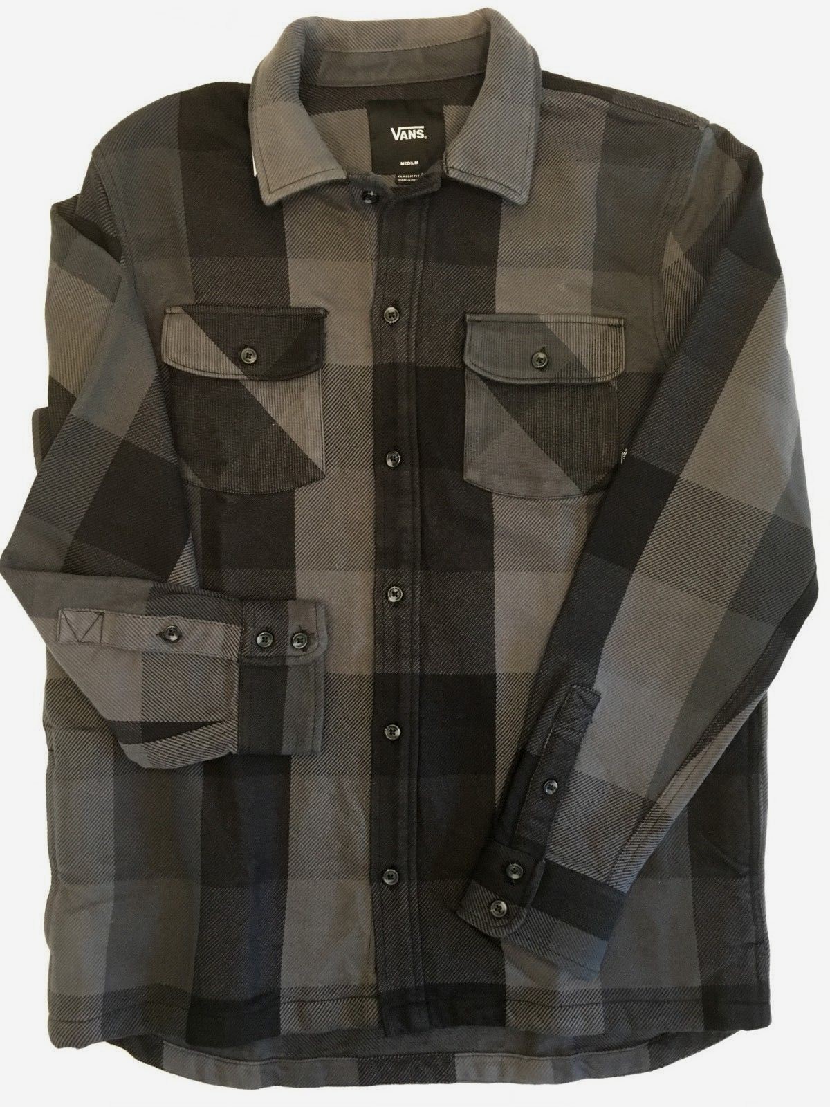 VANS Nuovo Hixon Long Sleeve Collarosso Button Down Shirt Uomo's Size Medium VANS Nuovo Hixon Long Sleeve Collarosso Button Button Button Down Shirt Uomo's Size Medium e94487