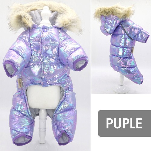 Traje de Nieve de Invierno para Perro Impermeable Cálido Mascota Abrigo Cachorro Chaqueta Mono con Capucha EE. UU. - Imagen 4 de 23