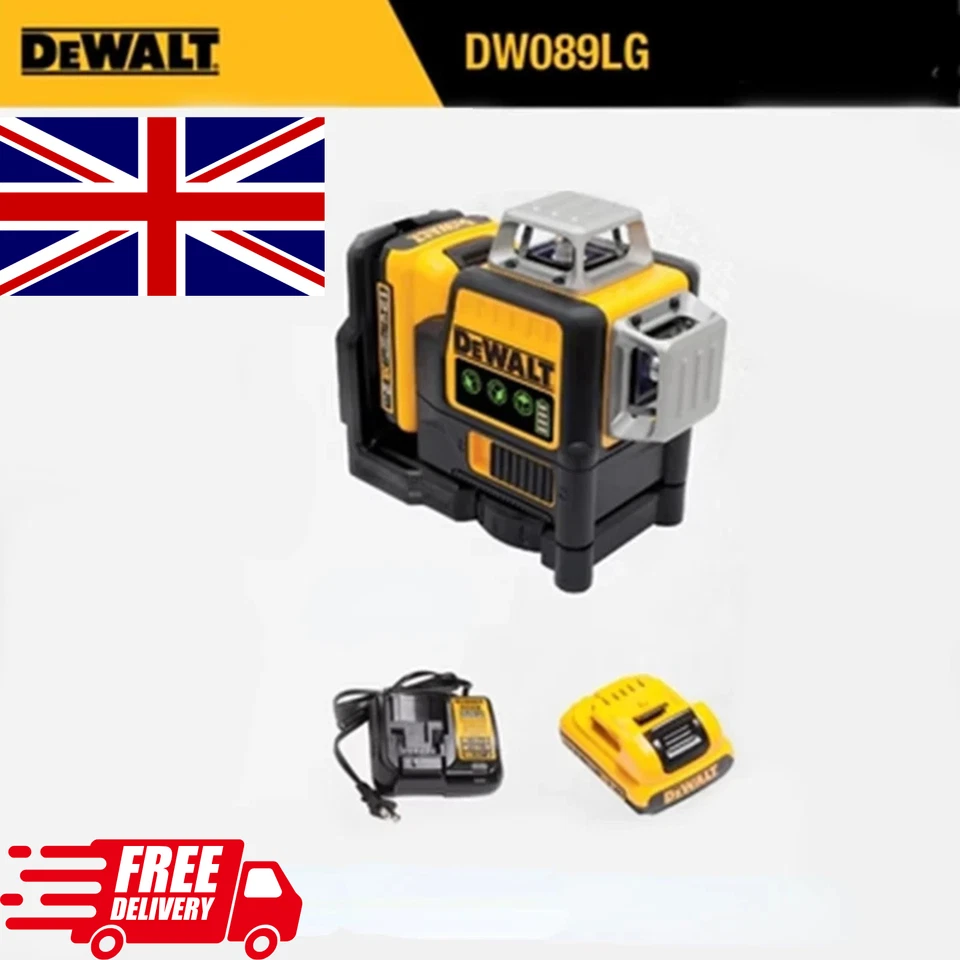 DeWalt DW089LG 12V Green Line 3 x 360 Laser Level Laser Tool battery + charger - Image 4 of 4
