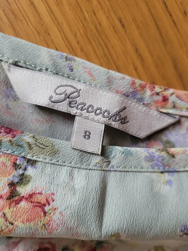 Ladie's Peacocks Chiffon Cami Vest Top Size 8-UK Green Floral Print - Picture 6 of 6