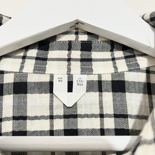 Arket Plaid Check Shirt Dress Size 40 UK 12-14 Black Ivory Minimal Cotton - Picture 8 of 11