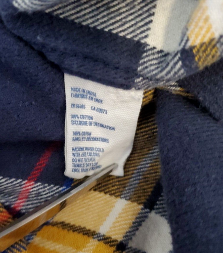American Eagle Outfitters camicia uomo taglia XL blu quadri flanella vestibilità atletica - Foto 12 di 13