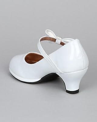 Toddler/Little Girl/Big Girl Patent Rhinestone Bow Mary Jane Kitten Heel Pump - Picture 2 of 18