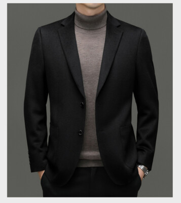 Winter Womens Woolen Suit Collar Short Coat High-end