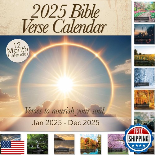 Christian Wall Calendar 2025 | Monthly Bible Verse Wall Calendar, Reflective