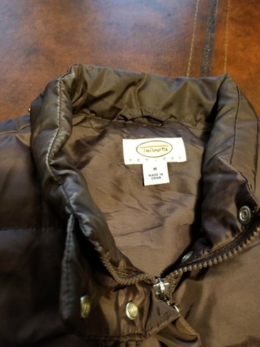 EUC Talbots petites sz M brown down quilted puffer vest coat jacket zip front - Picture 4 of 8