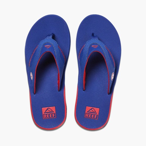 REEF FANNING X MLB TEXAS RANGERS MENS NAVY BLUE RED FLIP FLOPS SANDALS AIRBAG - Picture 4 of 4