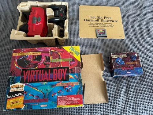 Nintendo Virtual Boy Video Open Box+Mario Tennis+CIB Adapter (Right Lens Issue)
