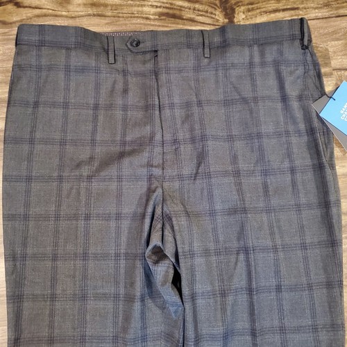 NWT $150 Shaquille O'Neal XLG Mens Grey Plaid Suit Pants 50x32 44x32 48x30 - Picture 2 of 9