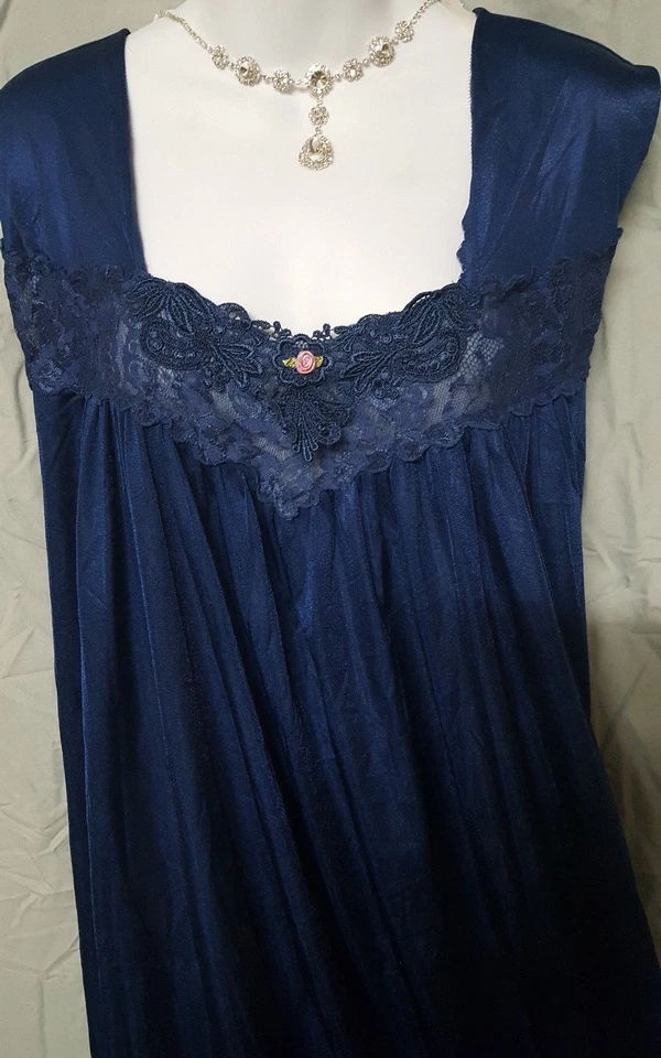 Sexy Camisón Azul Comfort Choice WW Sin Mangas Largas 2X 3X 4X 5X  Foto 3 de 4