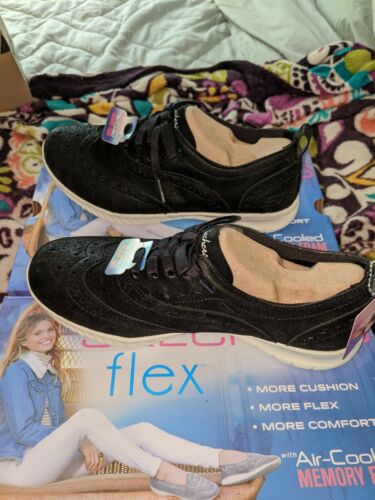 New in Box-Skechers Flex Wave Lite Black W White Soles Sneakers Shoes Size 7.5 - Picture 3 of 7