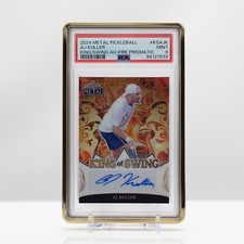 2024 Leaf Metal Pickleball AJ Koller /4 kng swng auto fire prismatic #KSAJK PSA9