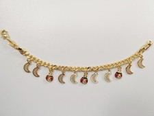 5.5 INCH 14K GOLD FILLED SMALL MOON CHARM DROPPING BABY BRACELET